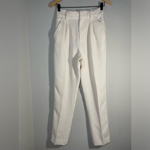 Ba&sh White High Waist Lady Dress Pants size 0 - Picture 4 of 10